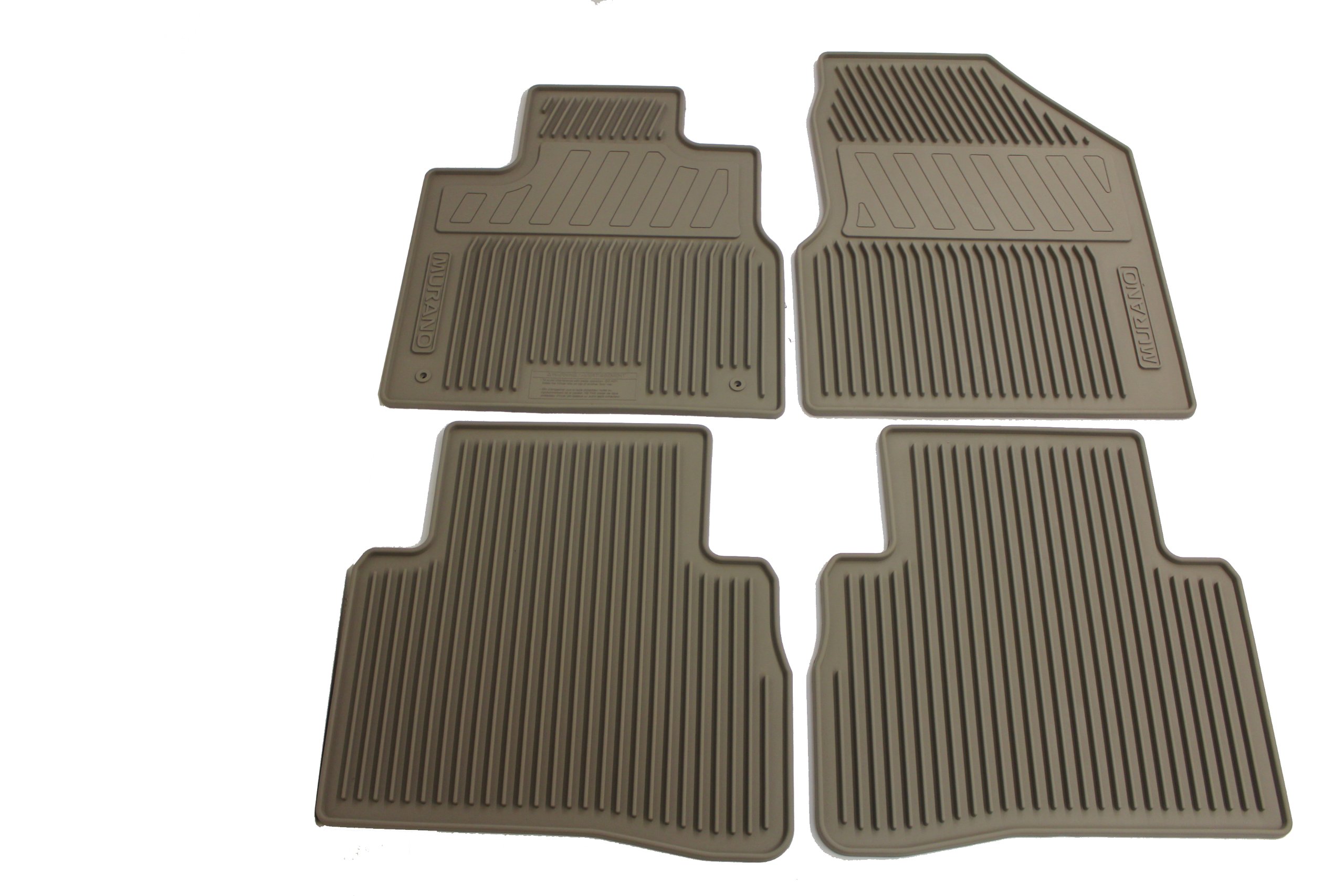 Genuine Nissan All Weather Floor Mats - Custom Fit Rubber Car Mats (Beige, Set of 4) | Durable Protection for Rain, Snow & Mud | Perfect for SUVs, Trucks & Sedans