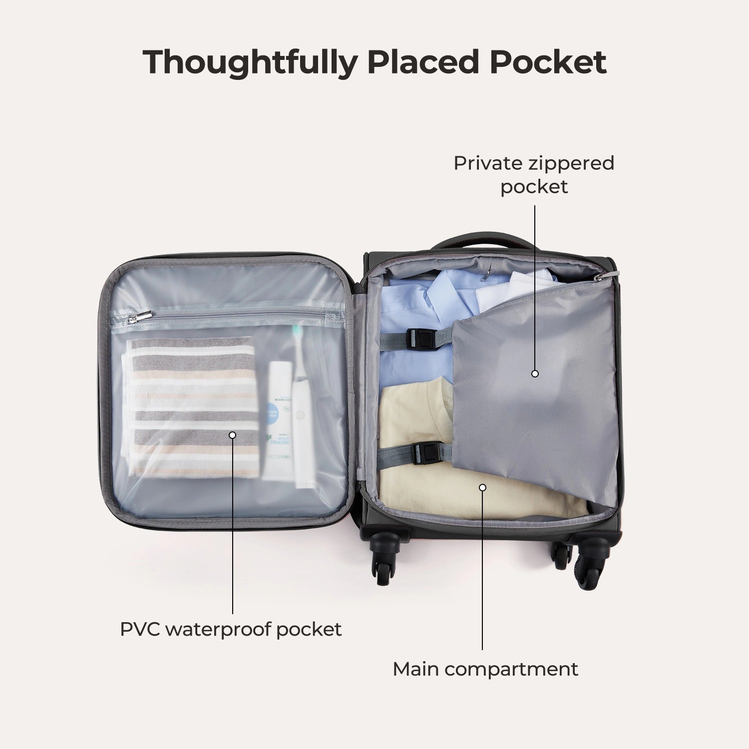 Bagsmart 16-Inch Personal Item Carry-On Luggage - Perfect for Air Travel, Weekend Getaways & Business Trips