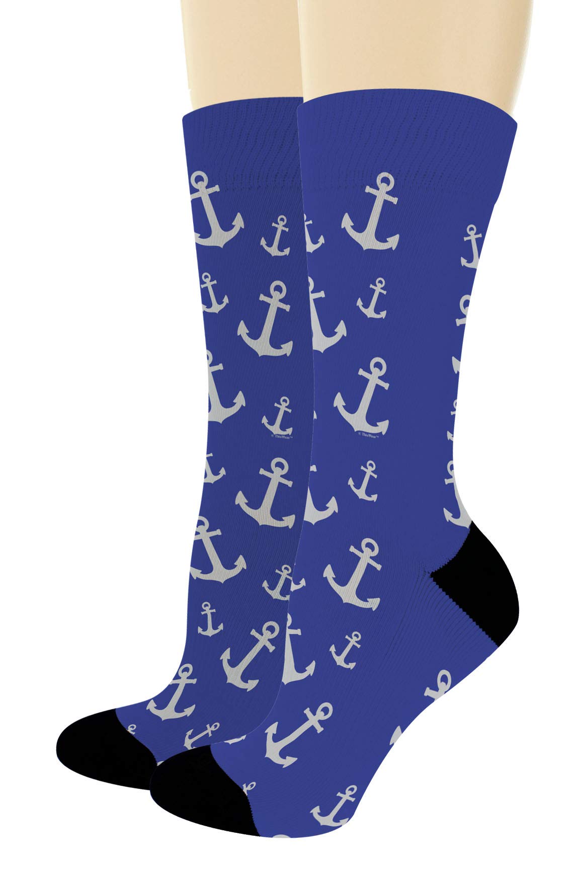 Anchor Pattern Nautical Socks - Comfortable Cruise & Sailing Gifts for Men & Women - Perfect for Boating Enthusiasts & Nautical Themed Events