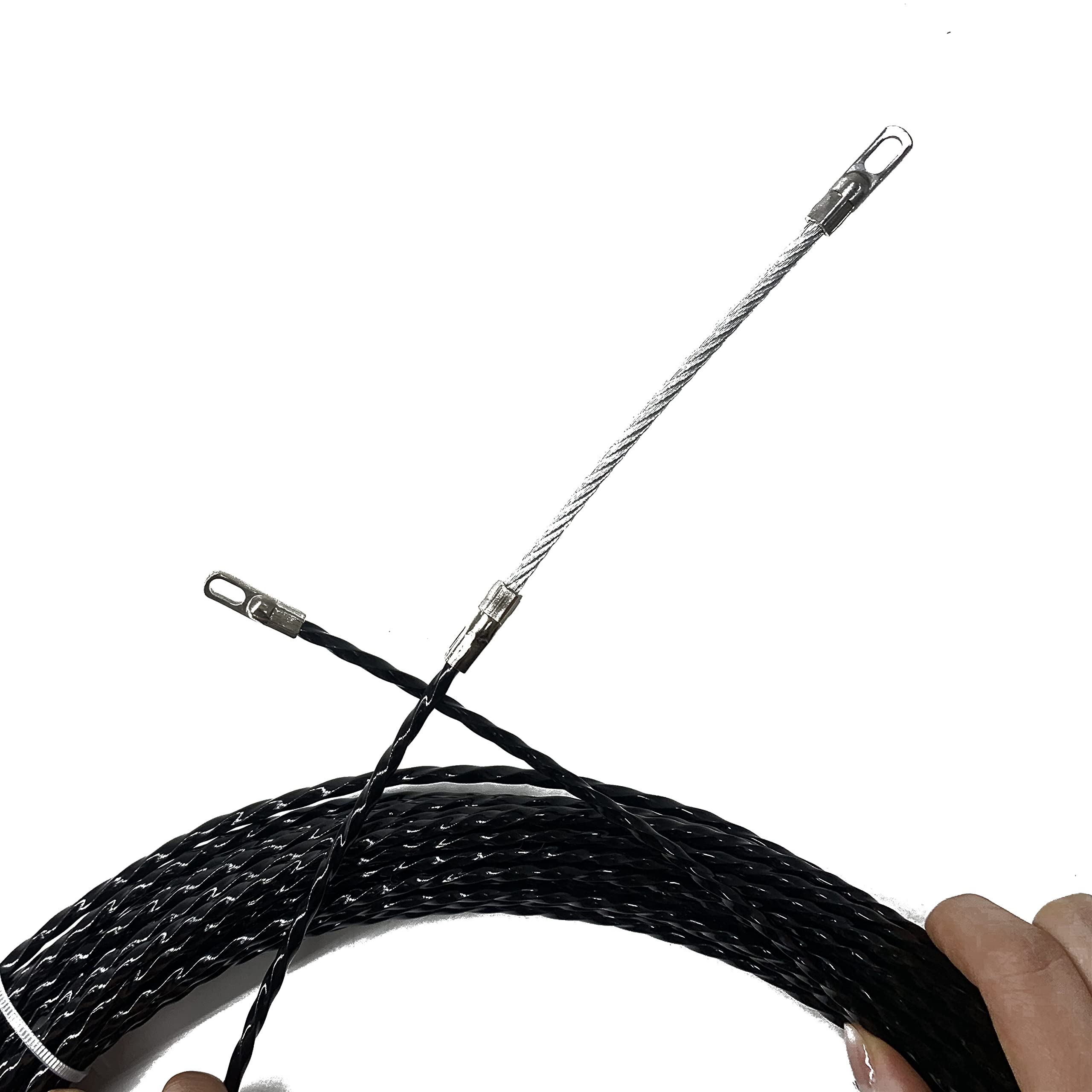 50ft Fish Tape Cable Puller Kit - 4.3mm Diameter, 15M Length PET Electrical Wire Guide - Perfect for Running Wires Through Walls, Conduits and Tight Spaces - Essential Tool for Electricians and DIY Home Installations