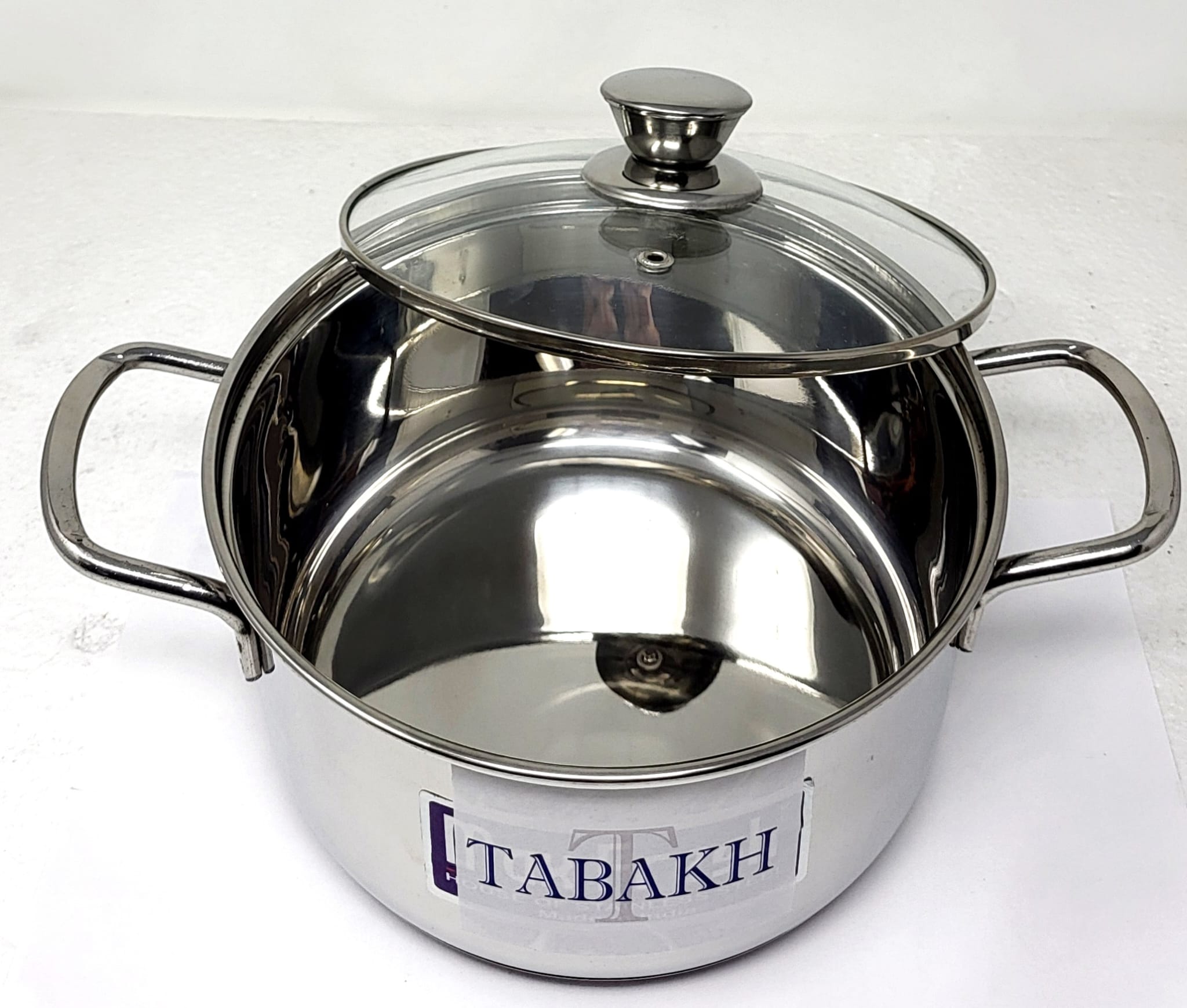 Premium 22cm Stainless Steel Casserole Pot with Tempered Glass Lid - Oven & Stovetop Safe for Cooking, Baking & Serving Dishes