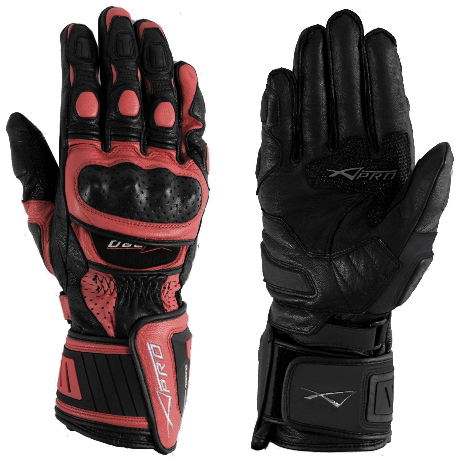 High-Quality Protective Racing Cruiser Motorcycle Gloves - Red XS for Men & Women | Durable Safety Gear for Street Biking, Touring & Long-Distance Riding