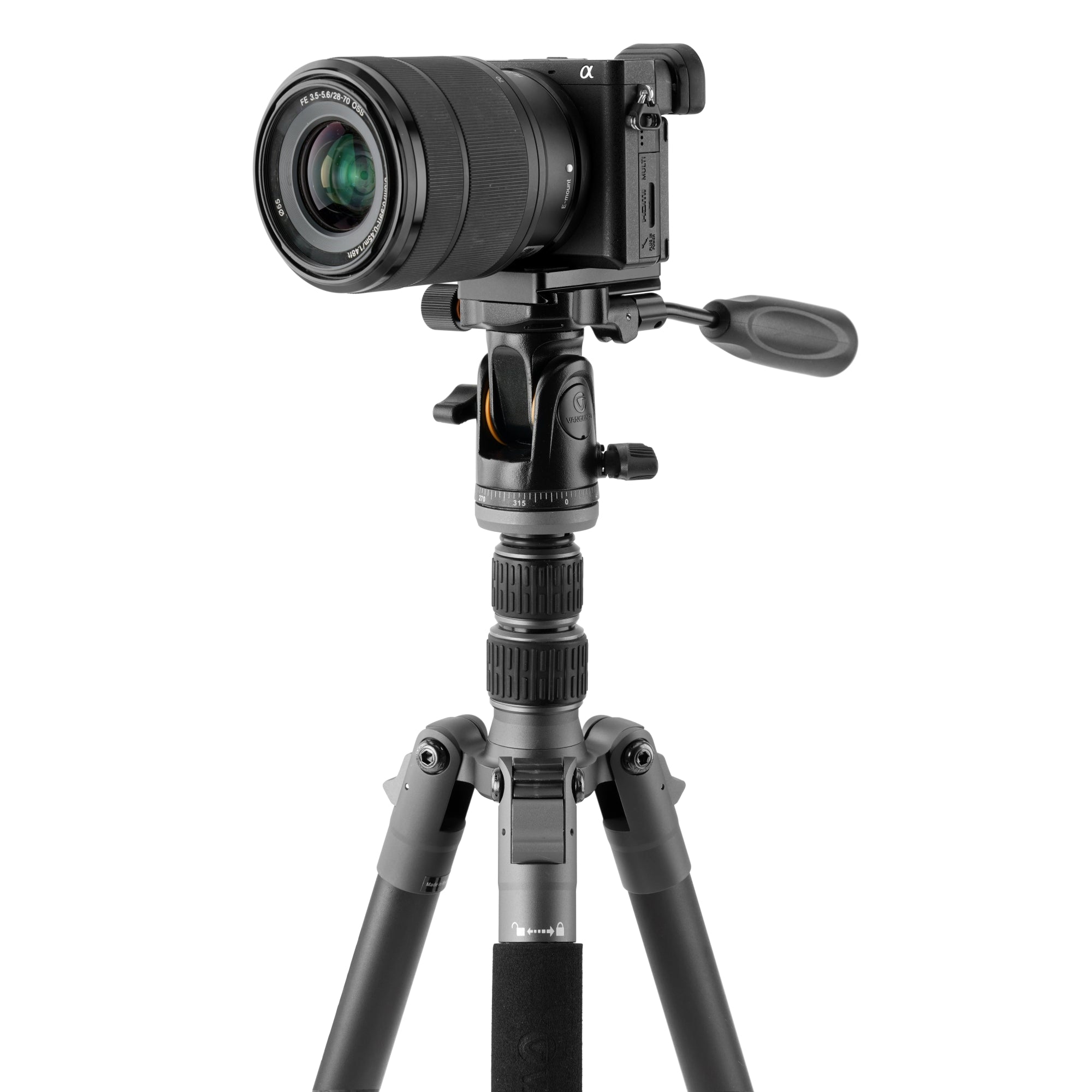 VEO 3 GO 235AP Aluminum Camera Tripod with Pan Head - Professional Photography & Videography Tripod for DSLR Cameras, Binoculars, Telescopes - Perfect for Travel, Outdoor Shooting, and Studio Use
