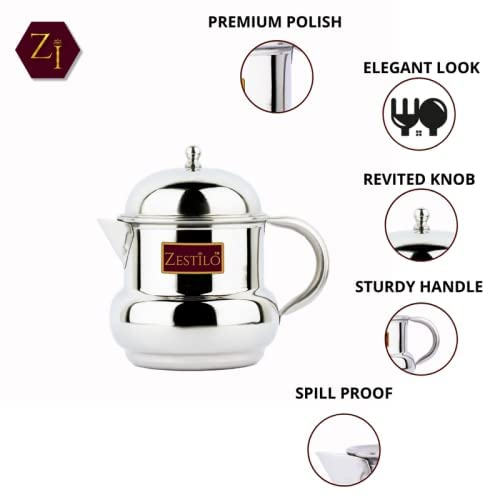 Premium ZESTILO 600ml Stainless Steel Oil Dispenser with Dome Lid - Durable & Leak-Proof Kitchen Oil Container for Cooking, Salad Dressing & Baking (Silver)