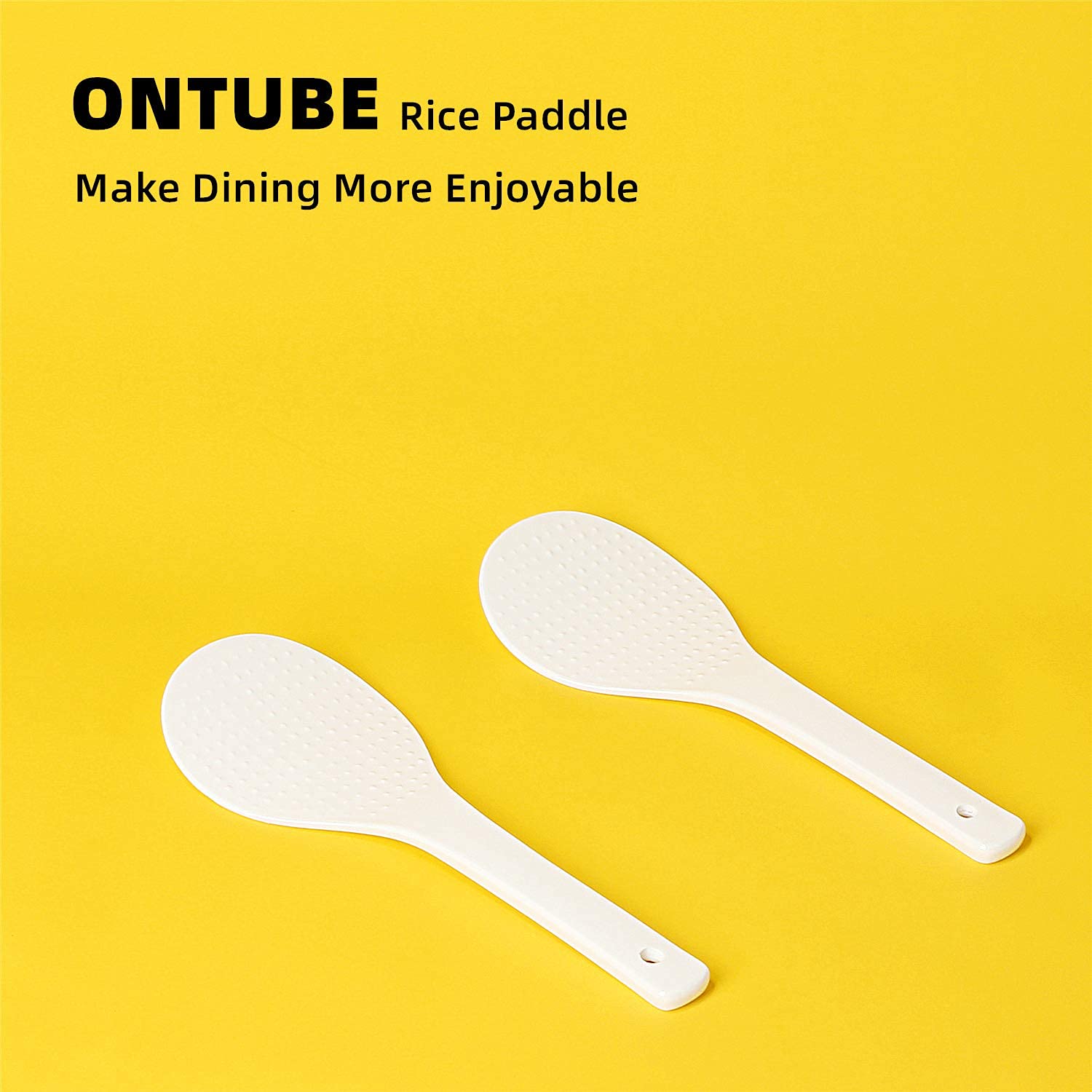 2-Pack White Ceramic Rice Paddle & Serving Spoon - Durable Kitchen Utensil for Rice, Sushi & Stir-Fry - Perfect for Asian Cooking, Meal Prep & Everyday Use