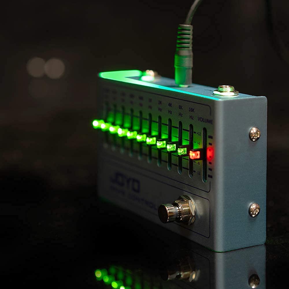 JOYO R-12 EQ 10-Band Equalizer Pedal for Guitar with DC 9V Power Supply (800mA-1A) - Professional Audio Effects Pedal for Live Performance & Studio Recording