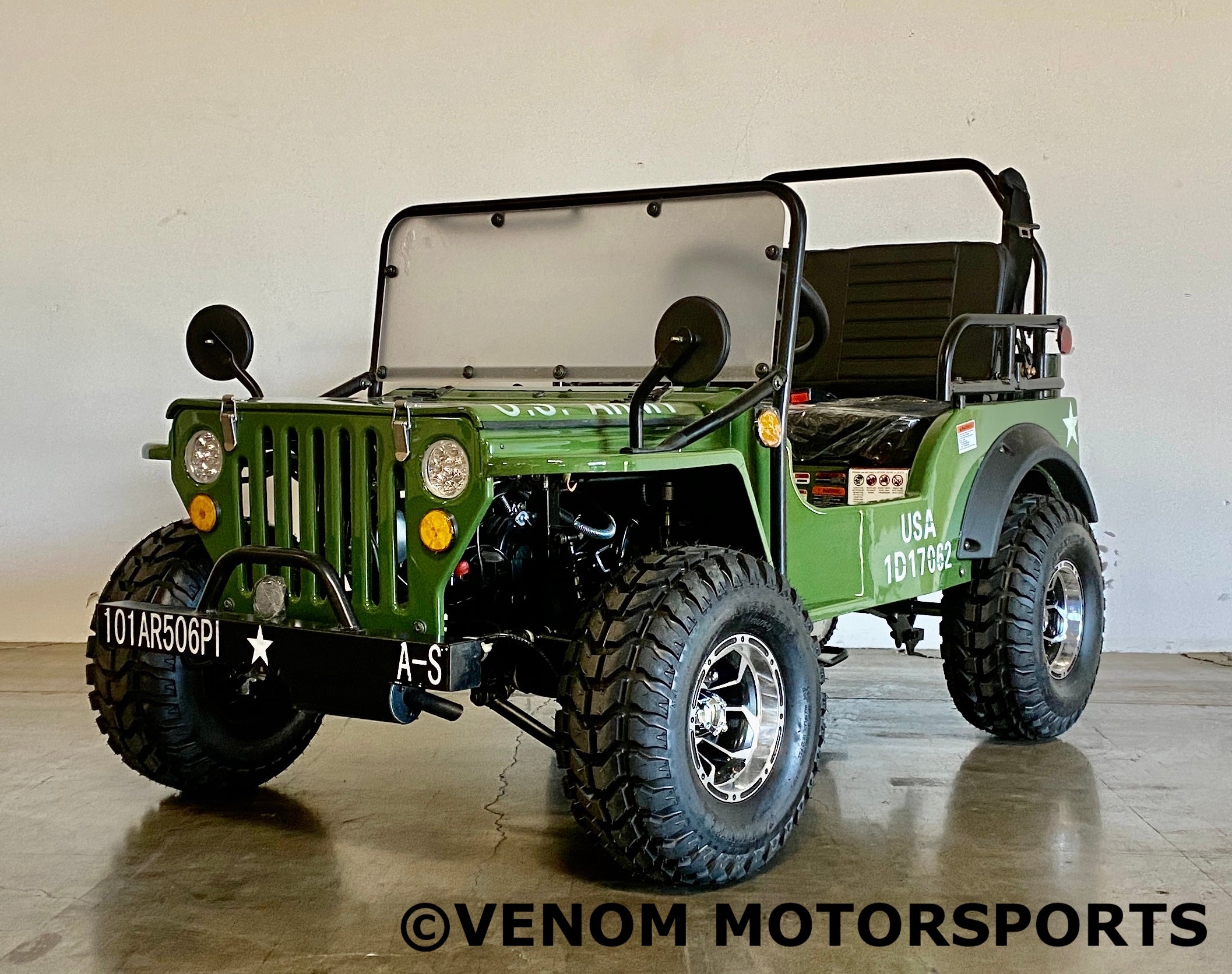 Venom 125cc Mini Jeep - Willys Edition | 3-Speed Manual Transmission | Off-Road Adventure Vehicle for Adults & Teens | Perfect for Trail Riding, Camping & Backyard Fun