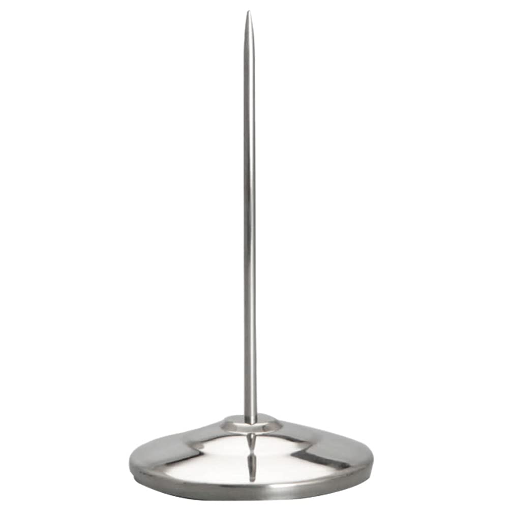Hemoton Stainless Steel Menu & Receipt Holder - 1PC Single Nail Spike for Notes, Memos, Invoices - Office Desk Organizer for Restaurants, Retail Stores & Home Use