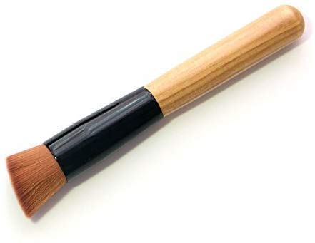 Premium Wooden Foundation Brush & Powder Sponge Puff Set - Soft Blending Brush for Flawless Makeup Application - Ideal for Liquid, Cream & Powder Cosmetics - Perfect for Everyday Makeup & Professional Use