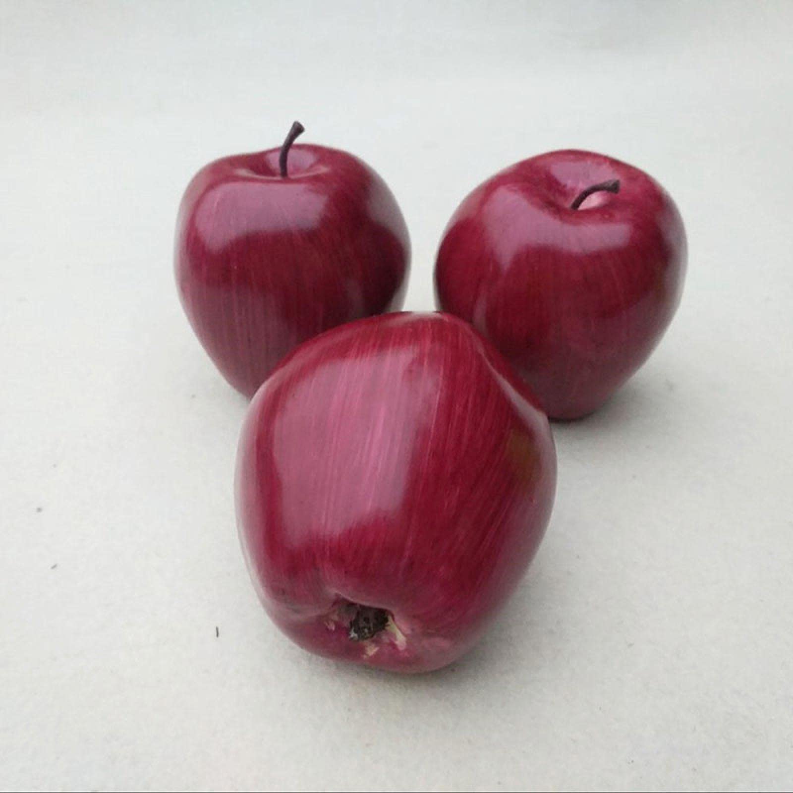 6Pcs Artificial Apples - Fake Red Delicious Fruit Decor for Kitchen, Home, Party Display | Realistic Plastic Simulation Fruit (3.7x3.1 Inches) - Perfect for Table Centerpieces, Grocery Store Displays & Photography Props