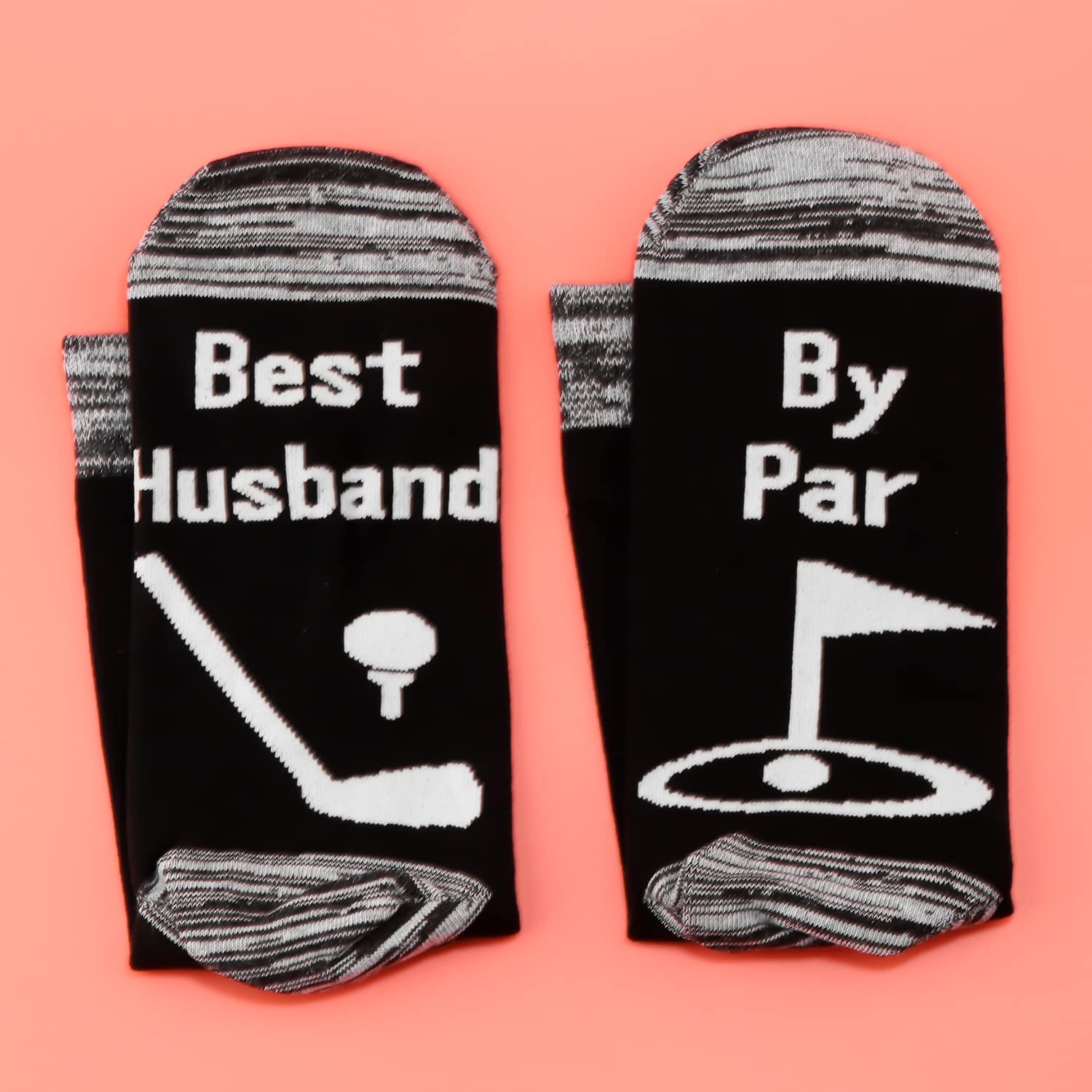 LEVLO Golf Socks for Men - Comfortable Cotton Socks with Funny Golf Puns - Perfect Gift for Husband & Golf Lovers - Ideal for Golfing, Casual Wear & Special Occasions