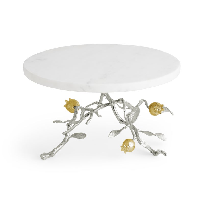 Elegant Pomegranate Silver & Gold Cake Stand - Perfect for Weddings, Birthdays & Special Occasions
