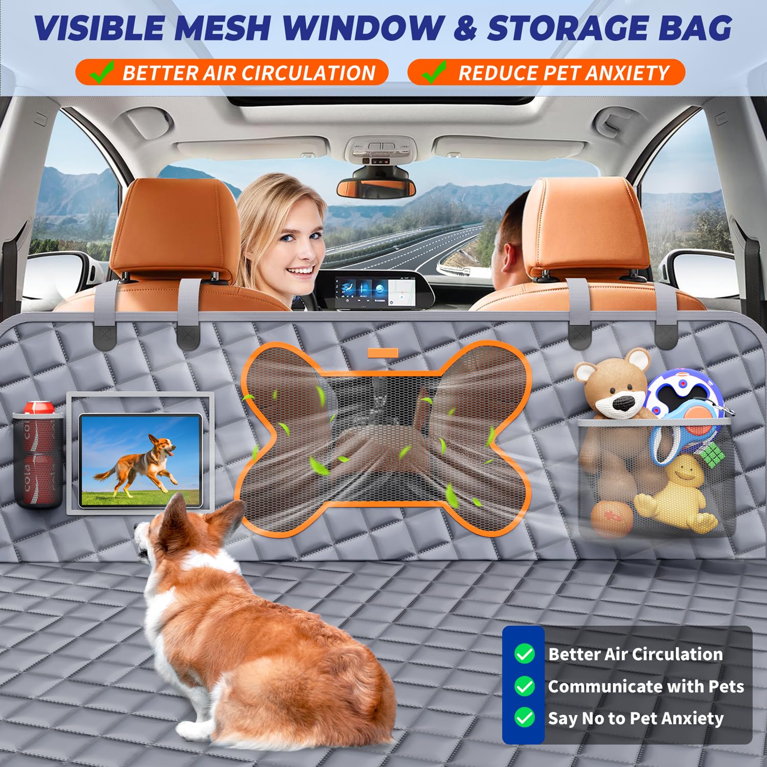 Waterproof Dog Car Seat Cover for Trucks - Heavy Duty Back Seat Protector for F150, RAM 1500, Silverado | Pet Travel Accessories & Truck Bed Protection