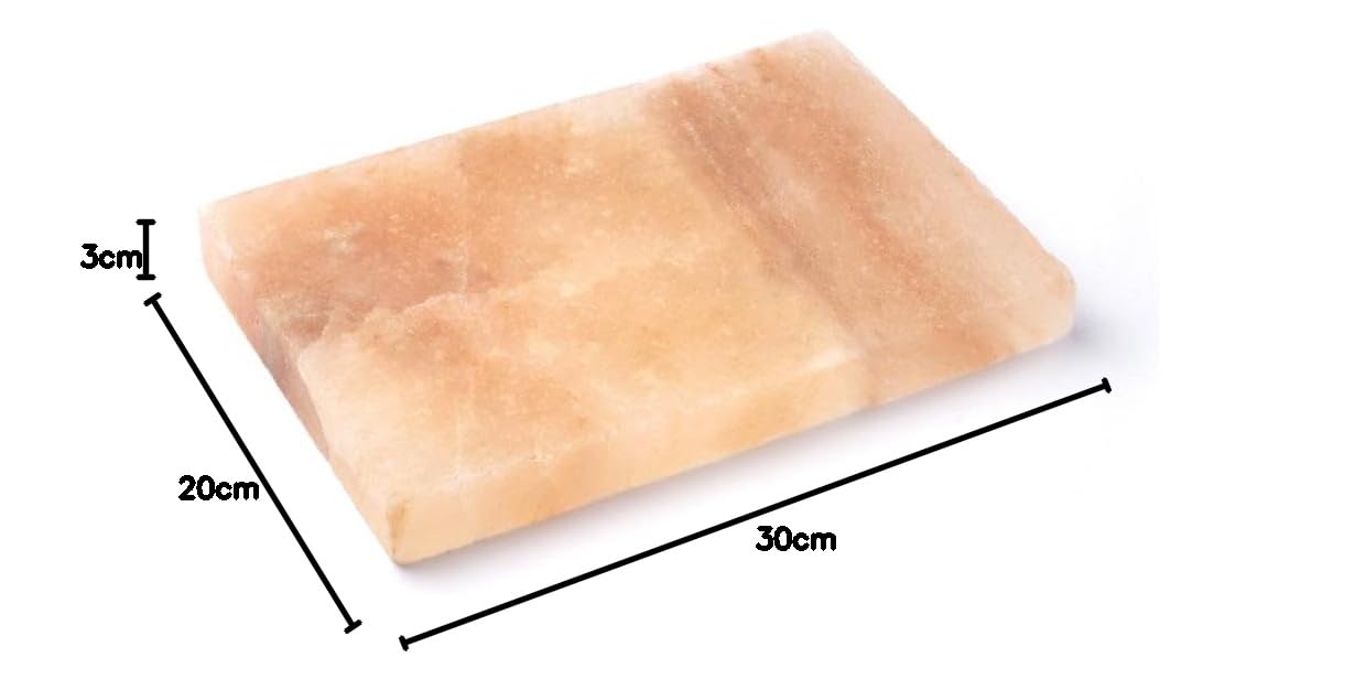 Bisetti Himalayan Salt Plate with Wood Stand - Black - Perfect for Grilling, Serving & Charcuterie Boards