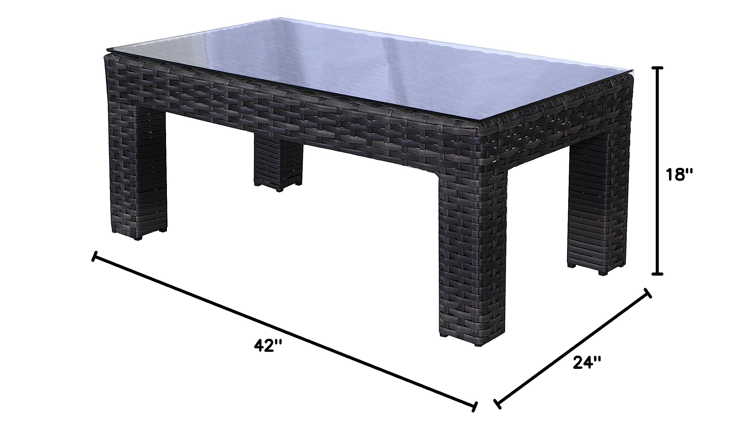 Modern Two-Tone Wicker Rattan Coffee Table - Round Boho Side Table for Living Room, Patio & Outdoor Use - Perfect for Coffee, Books & Decor