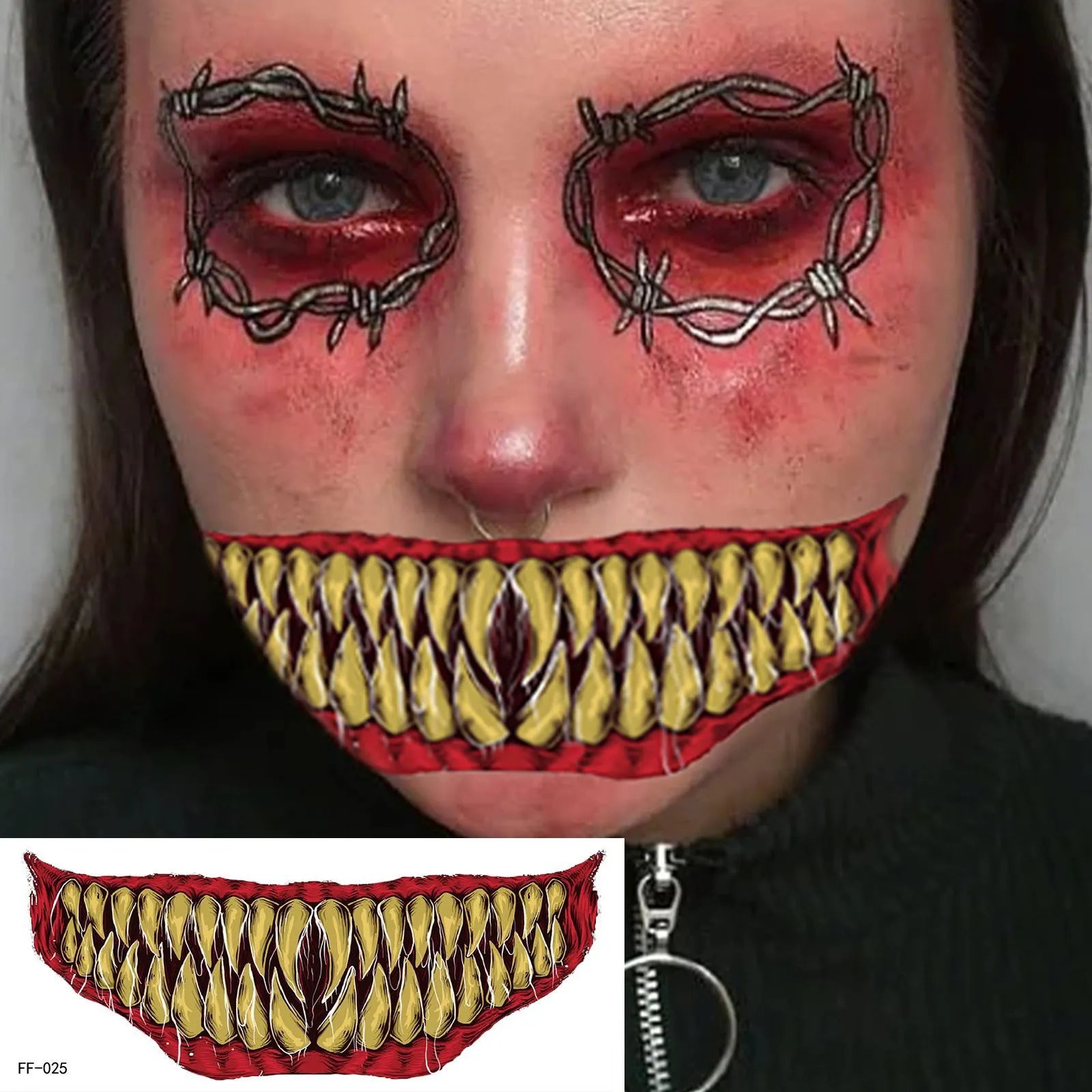 10PCS Halloween Temporary Tattoos for Kids - Scary Fake Wounds & Scars Makeup Stickers - Perfect for Halloween Costumes, Trick or Treat, and Party Decorations