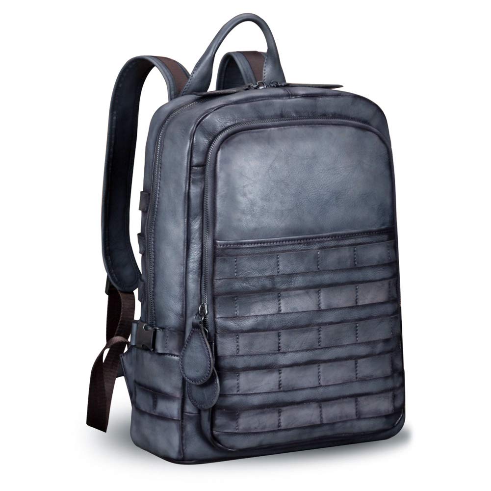 Genuine Leather Backpack for Men - Vintage Handmade High Capacity Rucksack, Casual Daypack for Work, Travel & Outdoor Adventures