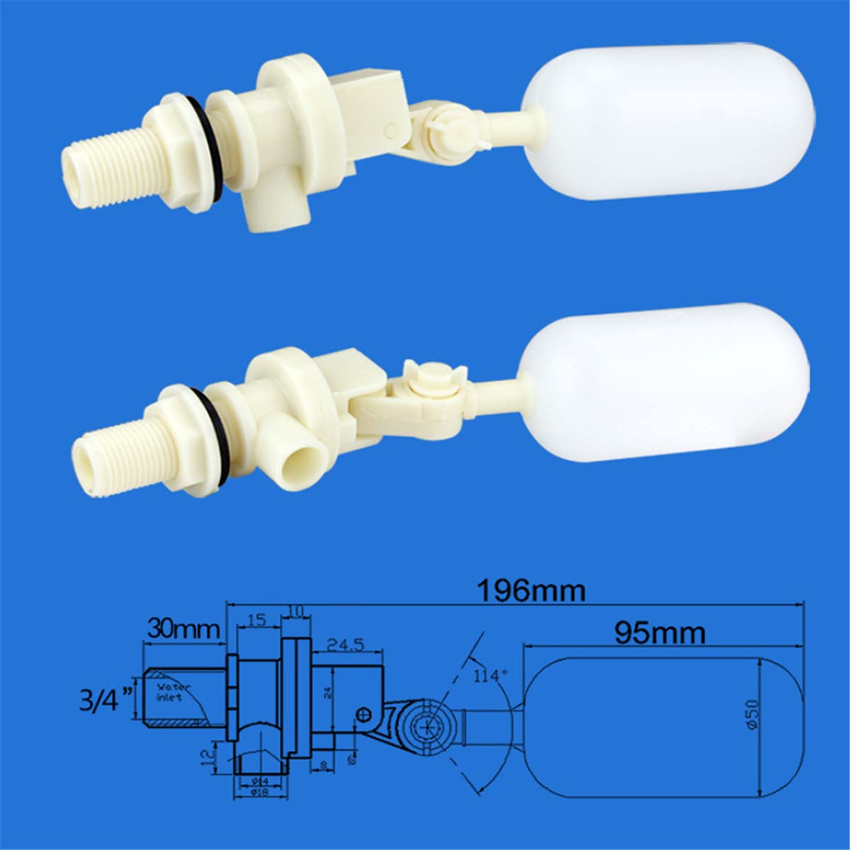 Automatic Water Filter Float Valve - Liquid Level Controller & Stop Switch for Water Tanks, Towers, Pools - Perfect for Swimming Pools, Livestock Tanks, Aquariums & Aquaculture Systems | Reliable Water Level Control Solution