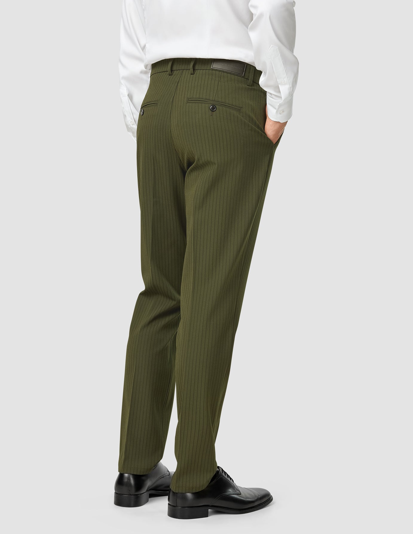 Premium Men's Suit in Moss Green Pinstripe - Classic Business Attire for Office, Weddings & Formal Events