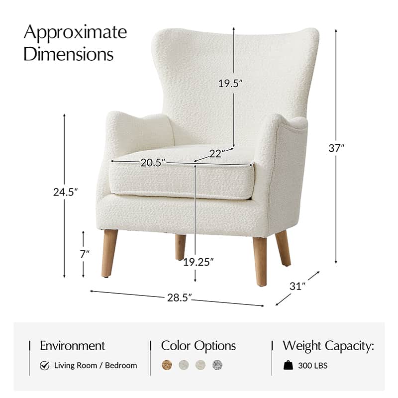 Dorothy Upholstered Armchair with Solid Rubber Wood Frame & Sturdy Legs - Perfect for Living Room, Bedroom, or Home Office Seating