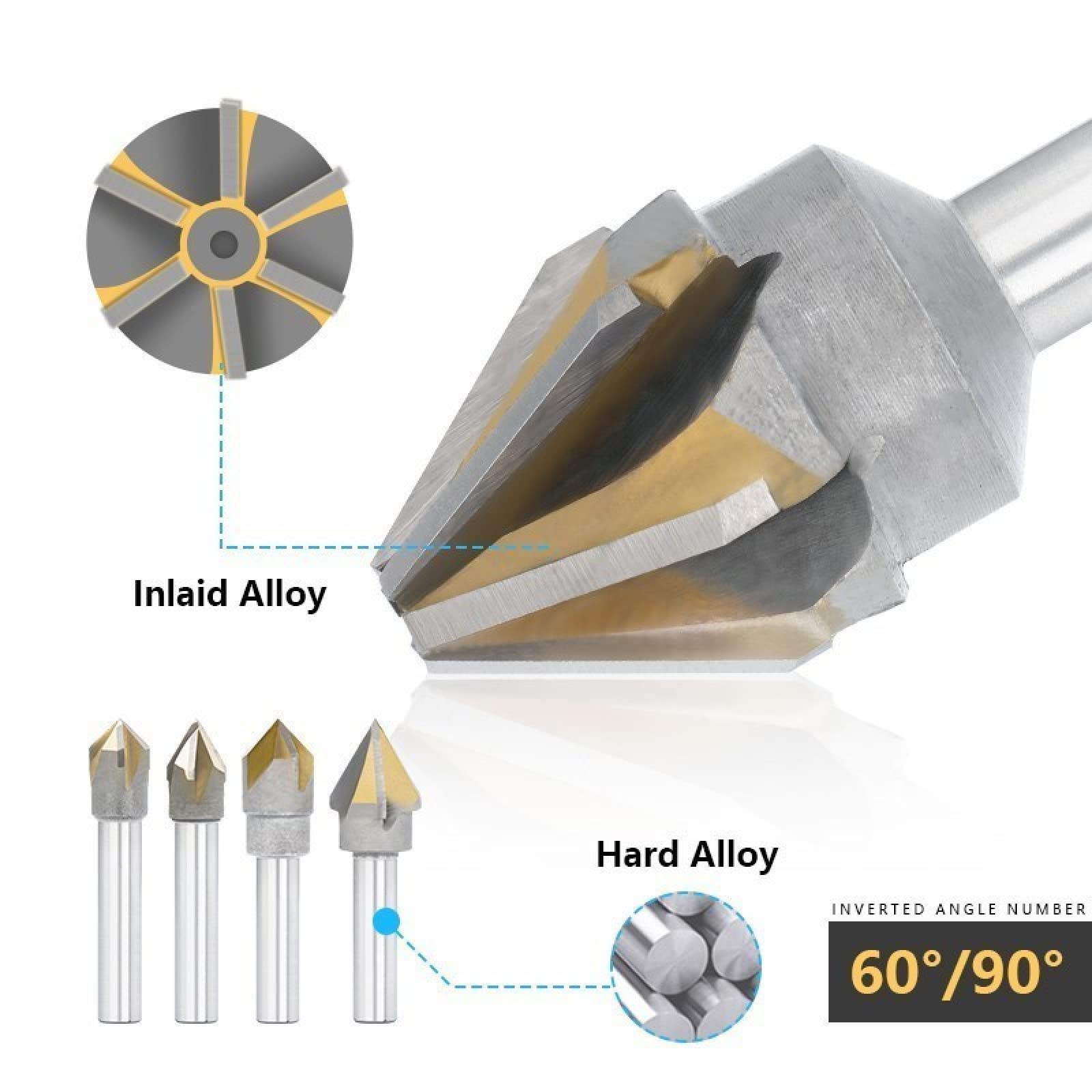 Premium Brazed Carbide Chamfer Milling Cutter 16x60deg X4Fx12mm - CNC Metal Cutting Tool for Precision Chamfering | Ideal for Metalworking, Automotive Parts & Industrial Manufacturing