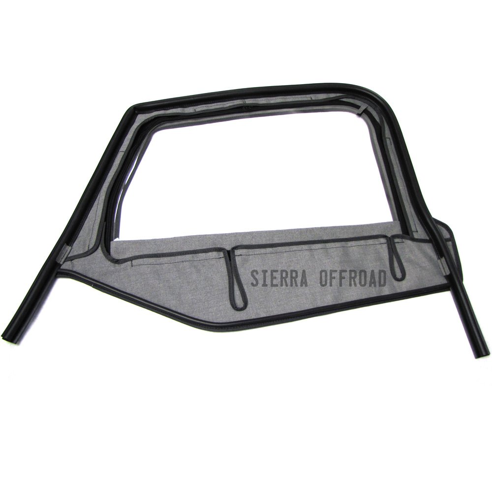 Sierra Offroad Jeep Half Doors for 1997-2006 Jeep Wrangler TJ - Spice & Denim Vinyl - 2 Door Skins with Clear Plastic Windows - OEM Precision Fit Replacement - Upper Door Skin Set of 2 - Perfect for Off-Roading, Trail Riding & Jeep Customization