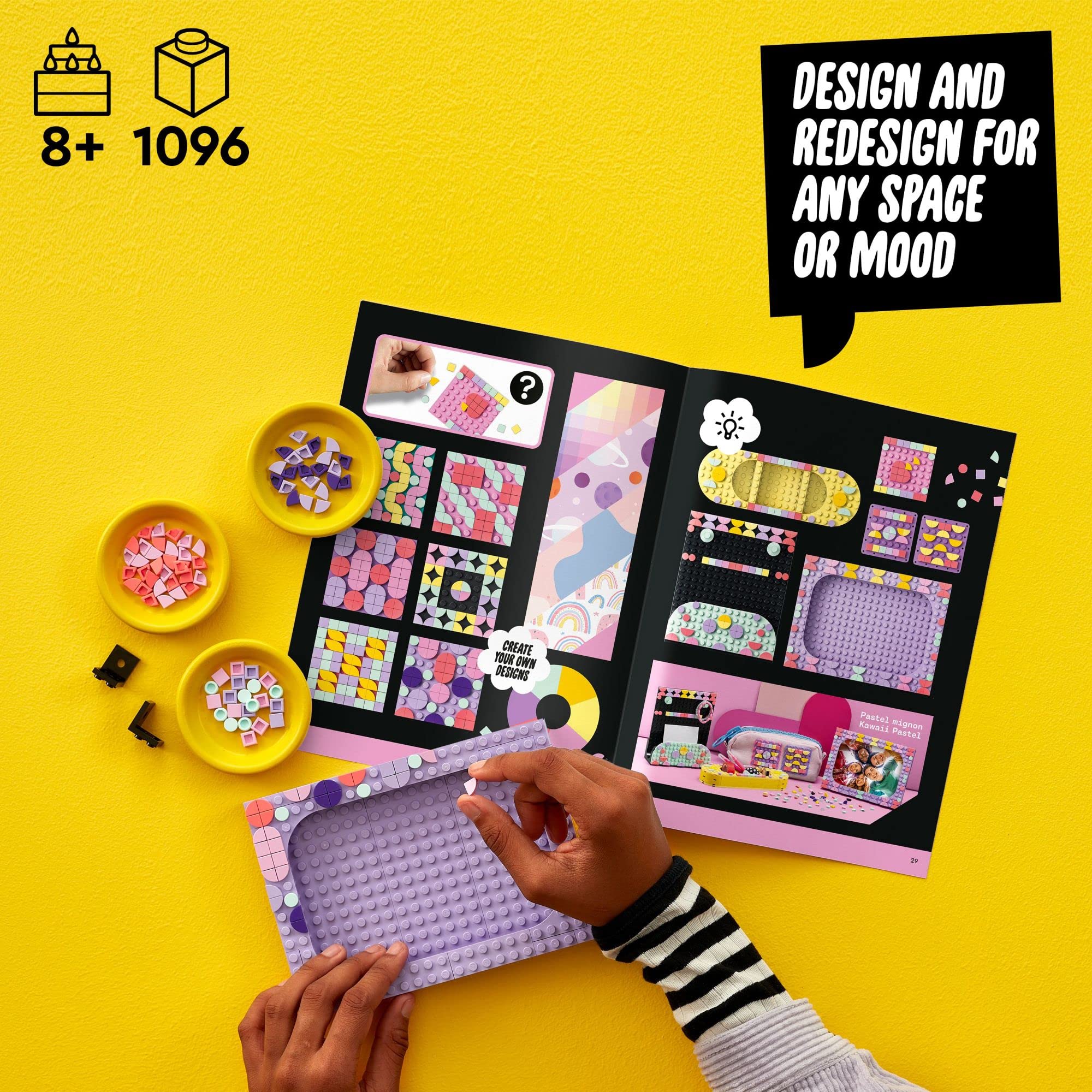 LEGO DOTS Designer Toolkit - 10-in-1 Creative Building Set for Kids with Patches, Photo Frame, Pencil Holder & Storage Tray | DIY Craft Activity Toy for Home Decor & School Projects (Model 41961)