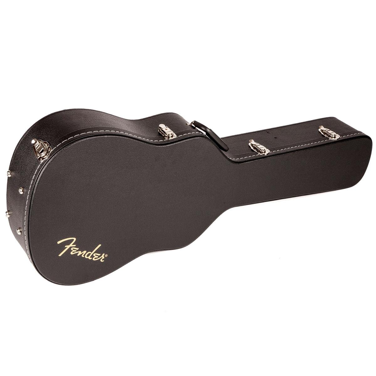 Fender Flat-Top Dreadnought Acoustic Guitar Case with 1-Inch Foam Padding - Protective Black Hard Shell Case for Guitar Storage & Travel Accessories - Perfect for Musicians, Performances & Studio Use