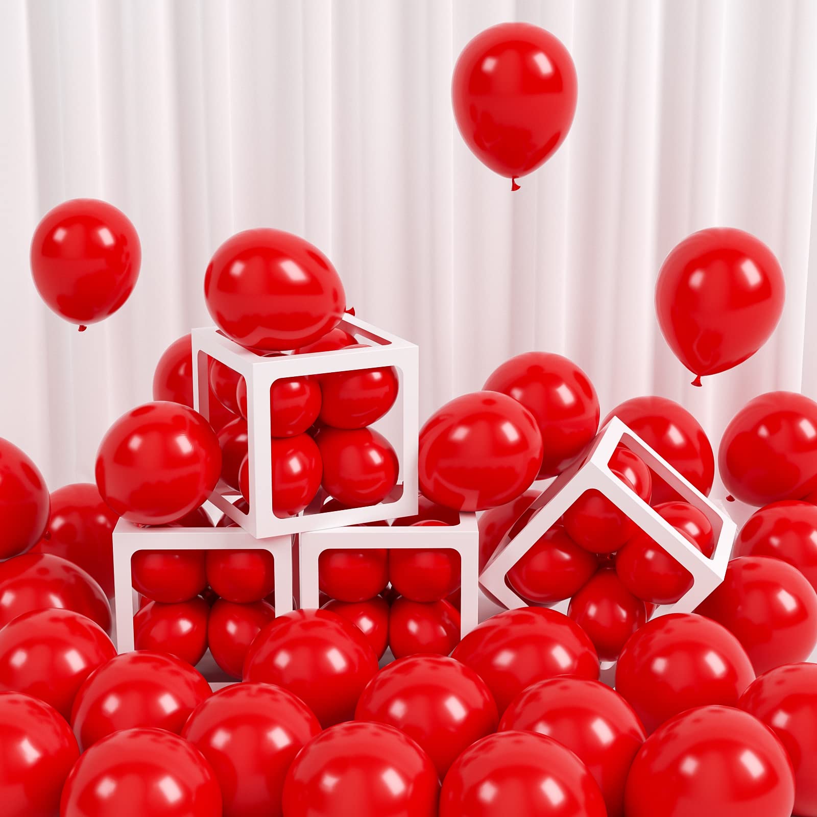 FOTIOMRG 120pcs 5 Inch Red Latex Balloons - Premium Helium Quality Party Decorations for Birthday, Graduation, Baby Shower, Valentine's, Christmas & Wedding (Includes Red Ribbon) - Perfect for Indoor & Outdoor Celebrations, Photo Backdrops & Festive Decor