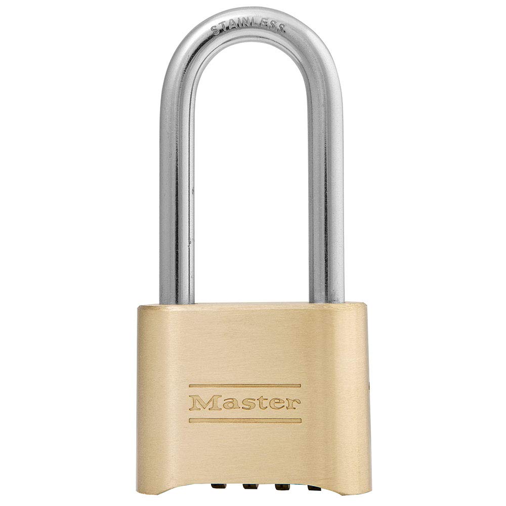 Master Lock 175LHSS No. 175 Brass Combination Padlock with Stainless Steel Shackle - 12 Pack for Lockers, Toolboxes & Storage Units | Secure Outdoor & Indoor Use