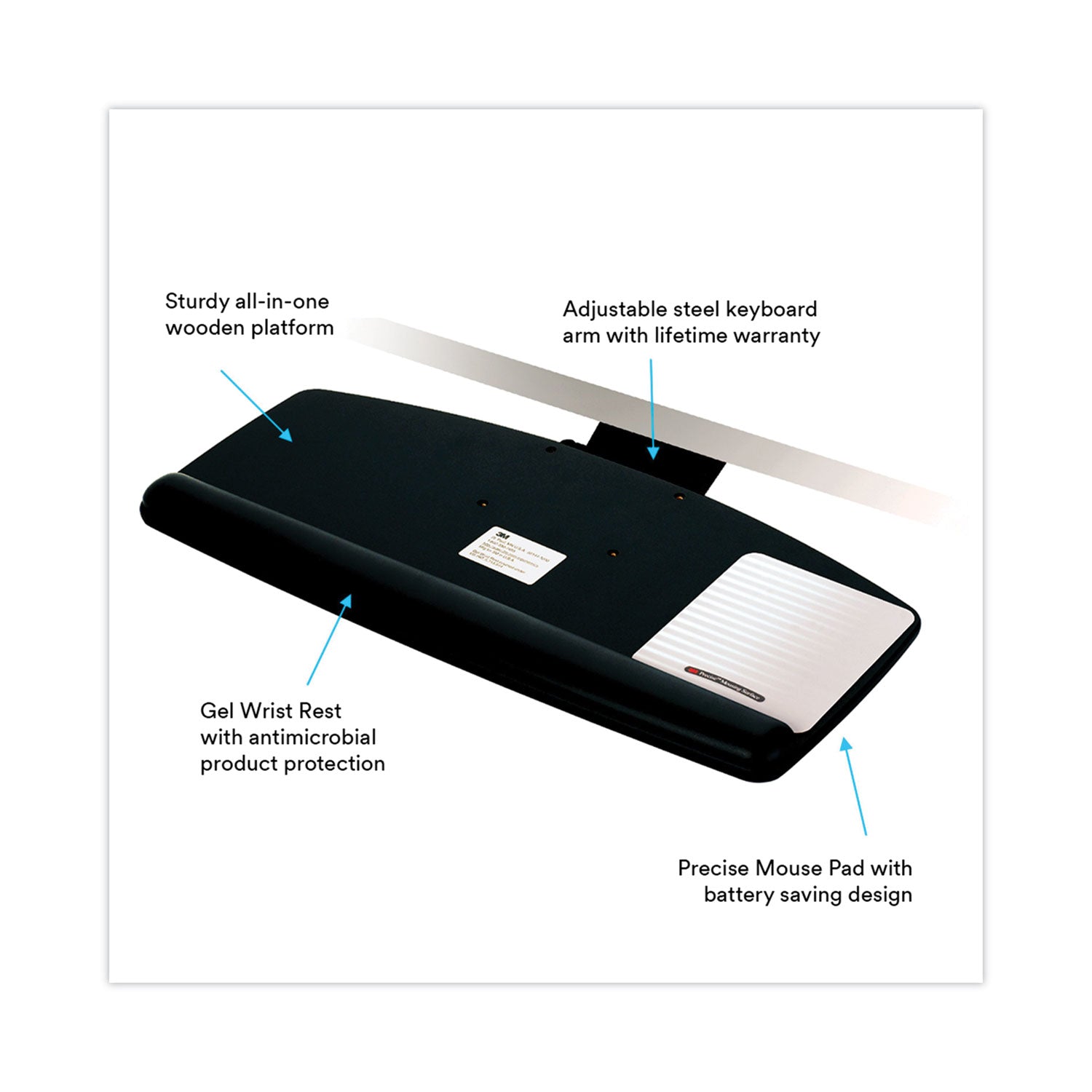 3M™ Easy Adjust Keyboard Tray - Standard Platform with 23