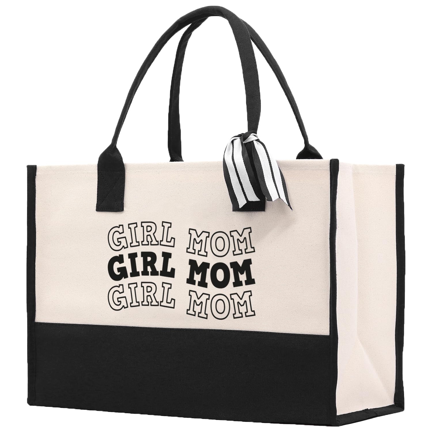 VANESSA ROSELLA Cotton Canvas Tote Bag - Best Mom Gift for New Mothers & Dog Moms - Durable Shopping Tote for Everyday Use, Groceries & Beach Outings