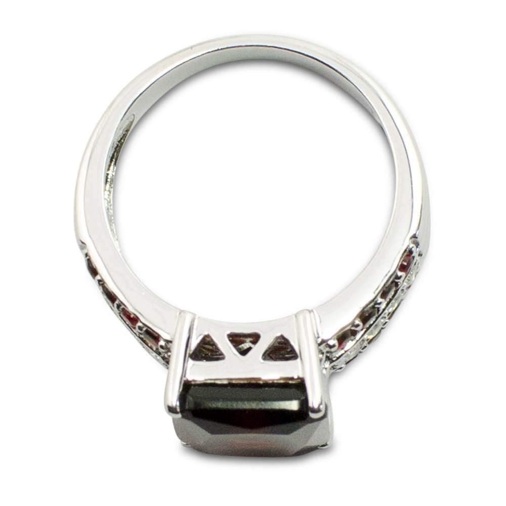 Red Cubic Zirconia Sterling Silver Ring for Women - Size 6 - Elegant Gift for Anniversary, Valentine's Day & Special Occasions