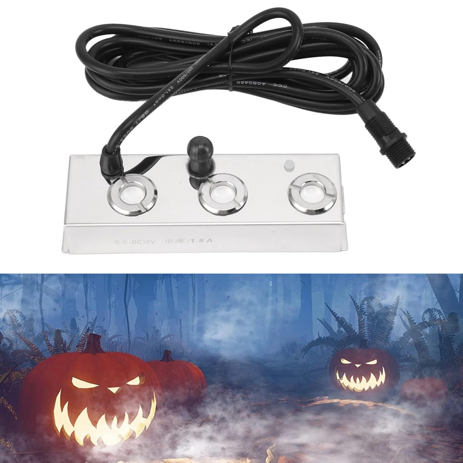 120W Ultrasonic Fog Maker with Auto Shutoff - IP67 Waterproof Pond Fogger for Greenhouse, Rockery, Lawn & Halloween Decorations | 3-Pack Mist Makers with US Plug for Indoor/Outdoor Use