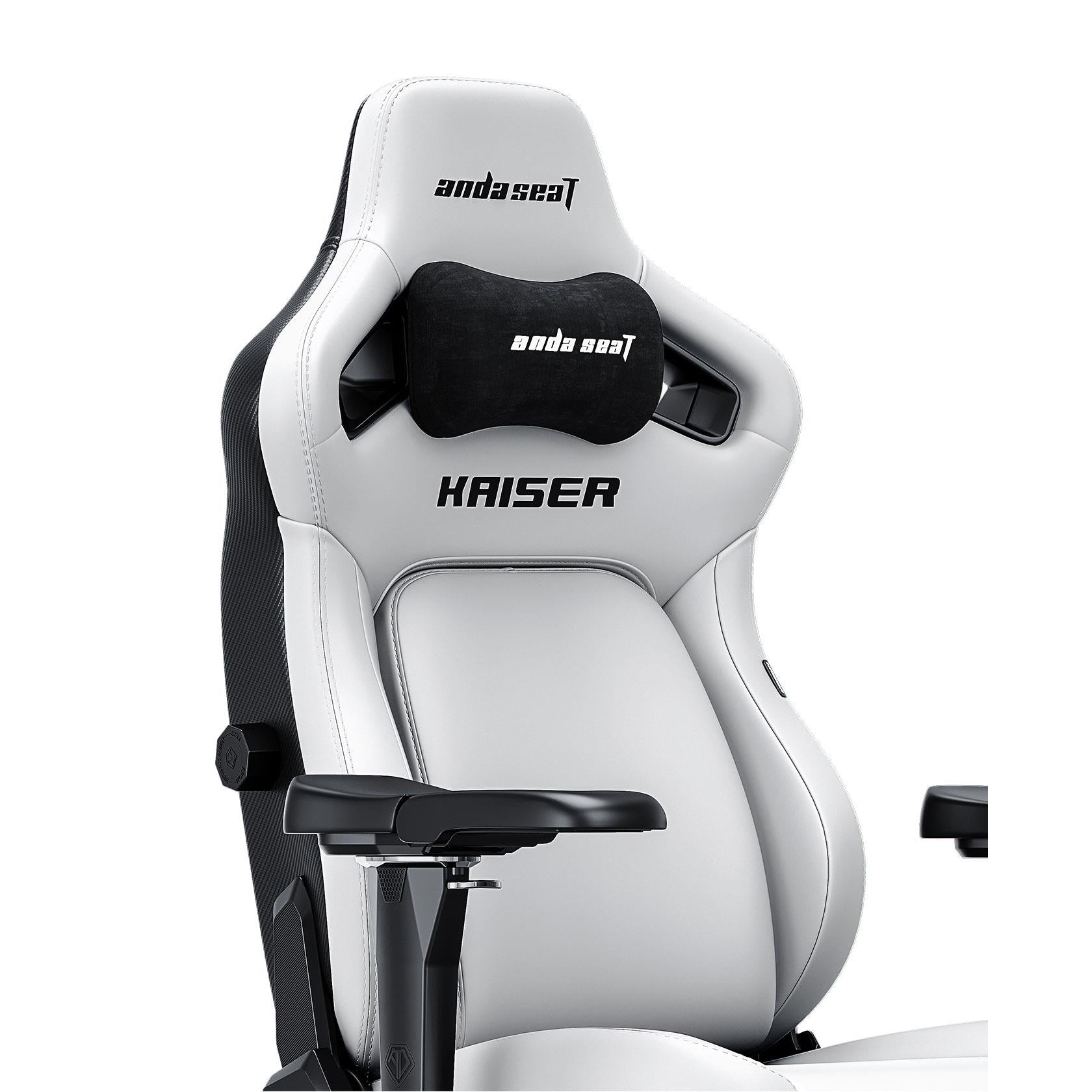 Anda Seat Kaiser 4 Series Premium Ergonomic Gaming Chair - Cloudy White (Large Size) for PC, Console & Office Use - Comfortable Racing Style Chair with Lumbar Support