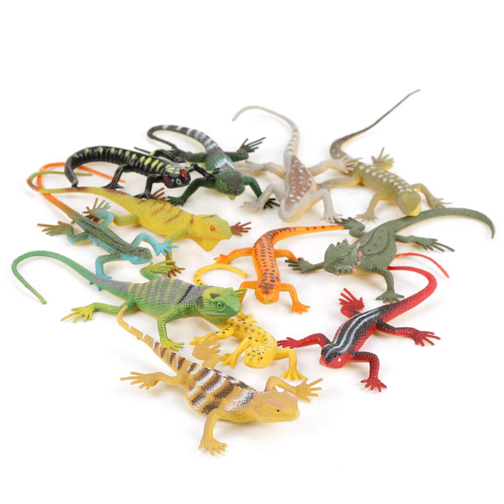Ciciglow Realistic Lizard Toy Set - 12PCS Vivid Reptile Figures for Kids, Educational Animal Learning Toys for Children | Science Classroom Props, Birthday Gifts, Dinosaur Party Favors