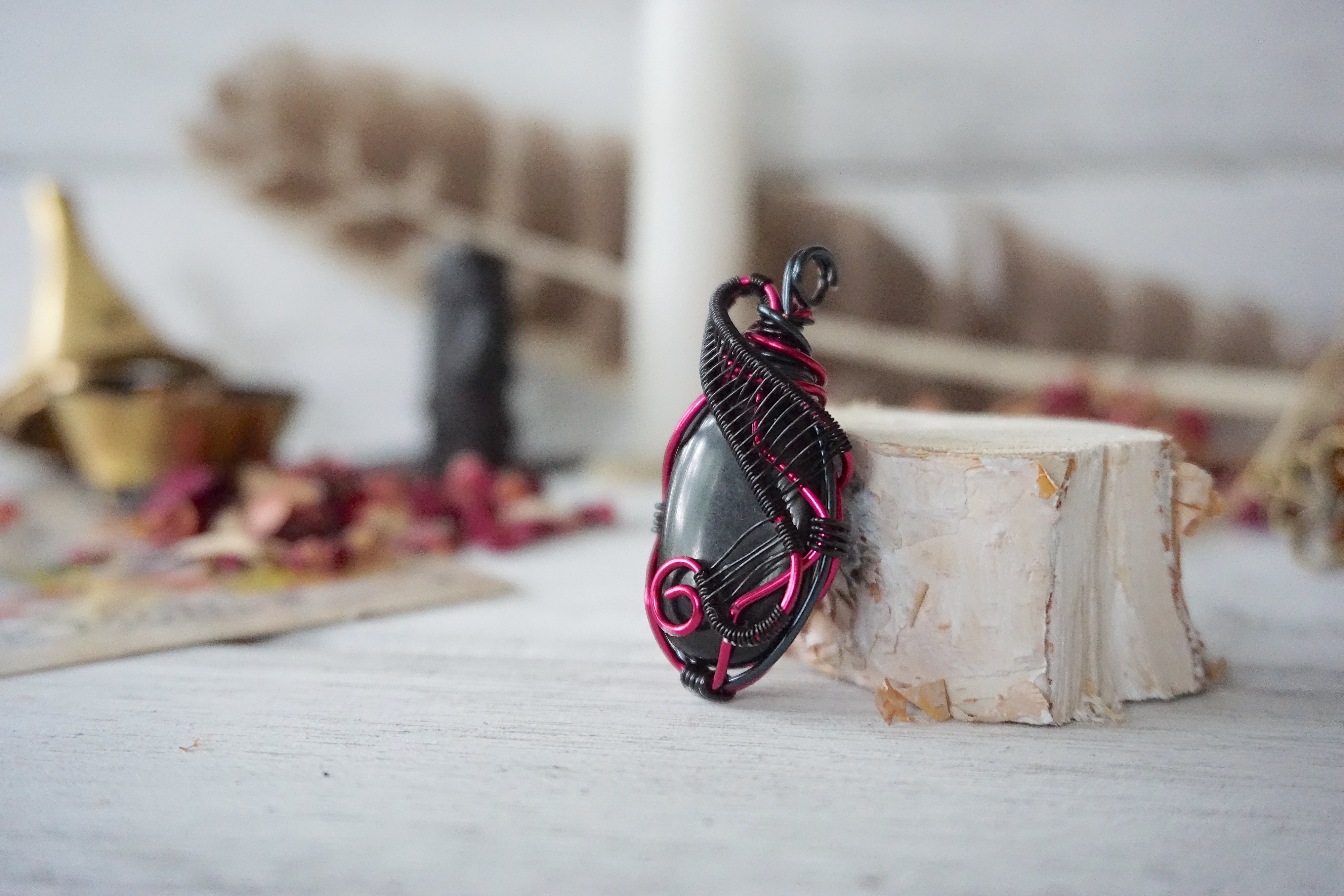 AURA OBSIDIAN COLLECTION - Obsidian Pink Crystal Jewelry Set for Women | Healing Stones Necklace & Bracelet Gift | Spiritual Energy, Chakra Balancing & Meditation Accessories | Perfect for Yoga, Reiki & Mindful Living