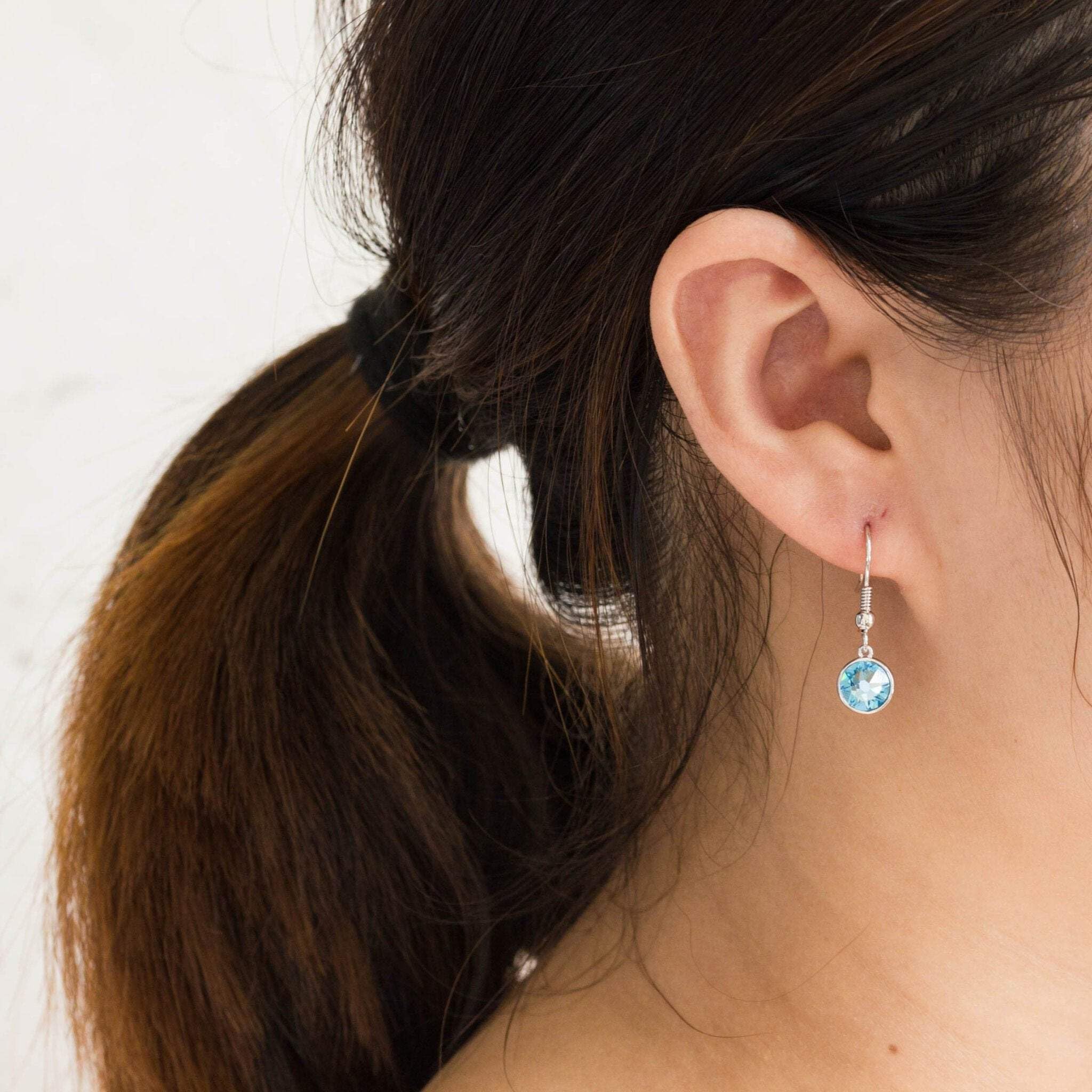 Aquamarine Zirconia Drop Earrings - March Birthstone Jewelry for Women