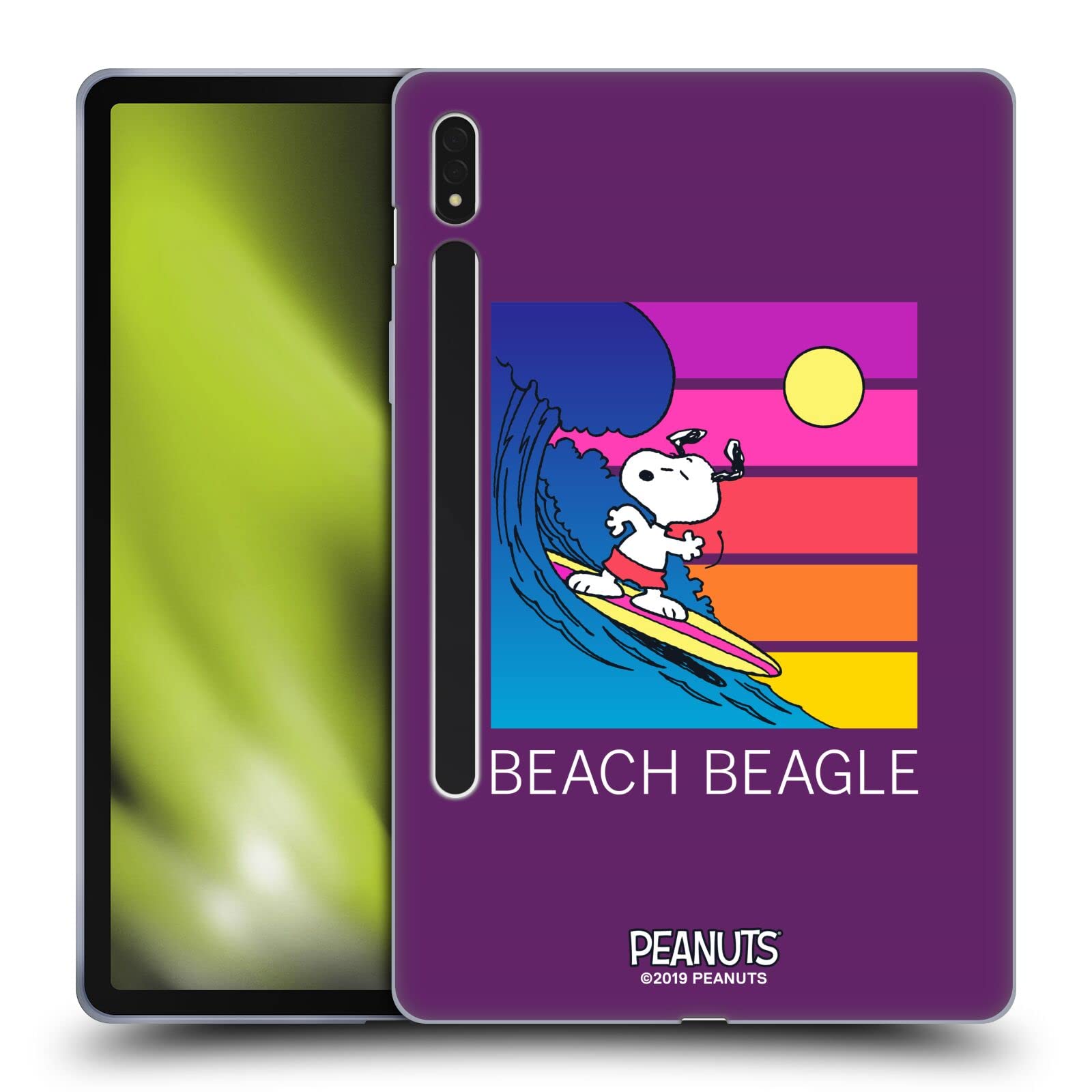 Head Case Designs Officially Licensed Peanuts Beach Beagle Snoopy Aloha Disco Soft Gel Case for Samsung Galaxy Tab S8 - Perfect for Travel, Work, and Everyday Protection