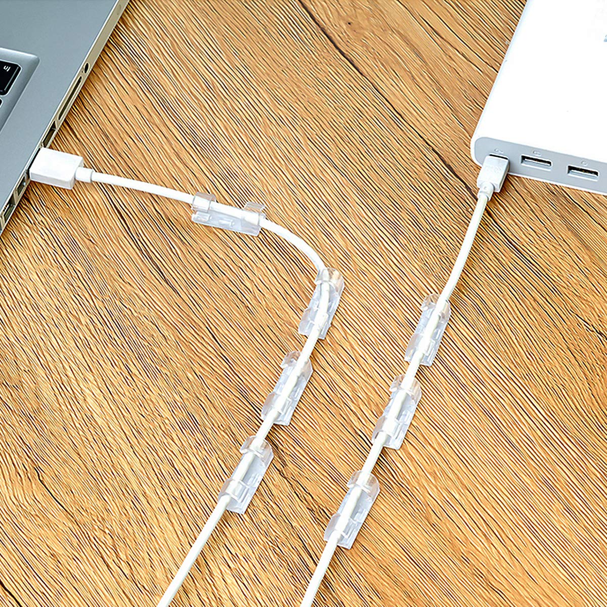 32PCS 10mm Cable Clips with Adhesive - Wire Organizer, Cord Management Clips for Home, Office & Car - Perfect for Desk, TV, Computer, Router & Vehicle Cable Organization