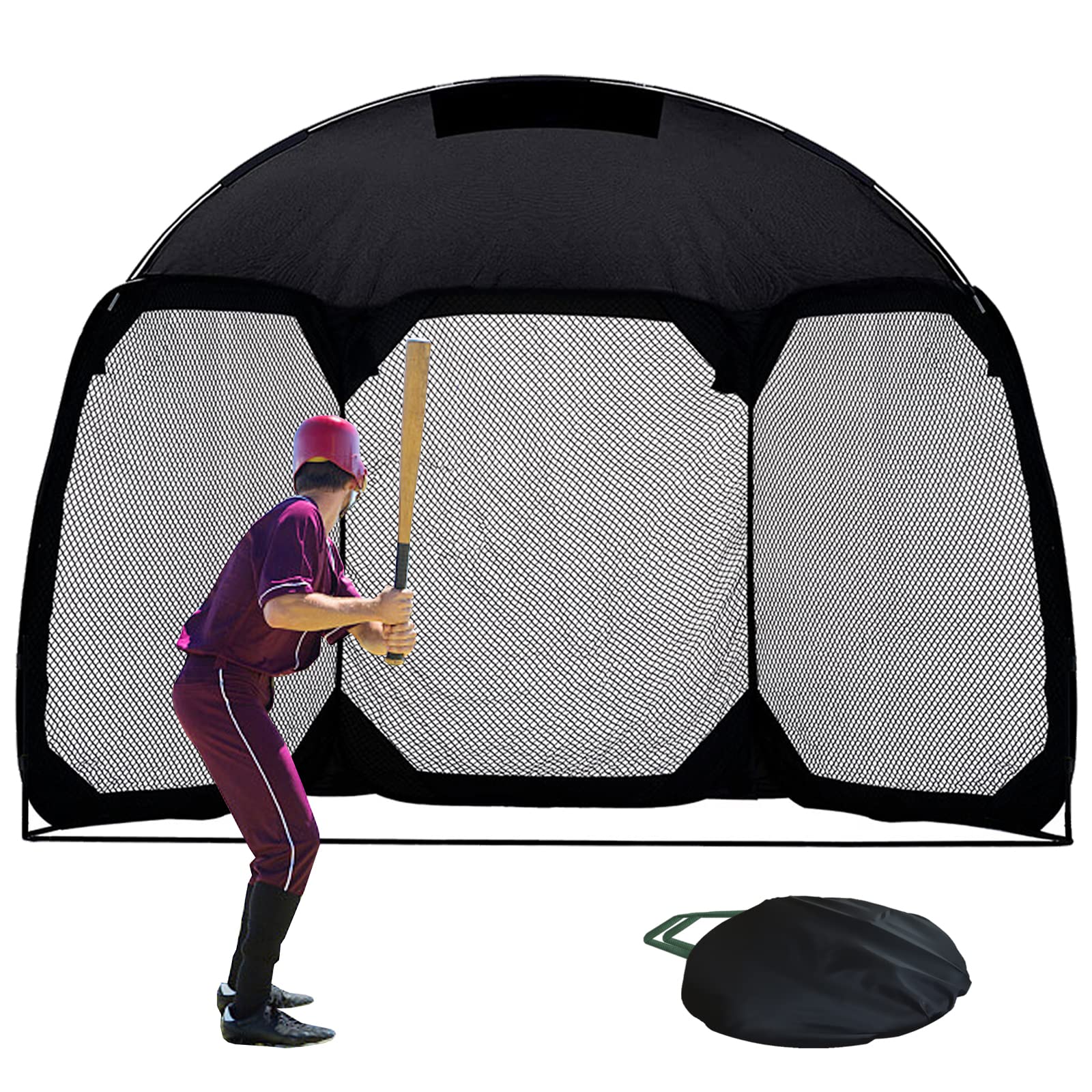 Sharellon Pop Up Baseball Screen - Portable Batting Cage Backstop for Baseball & Softball Training | Protective Pitching Screen with Carry Bag | Perfect for Backyard, Field, and Team Practice