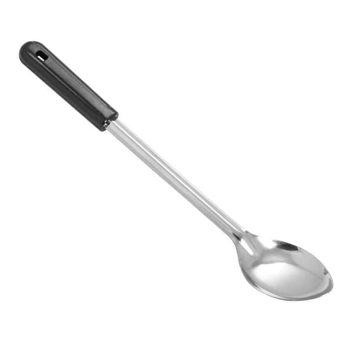 Winco BSOB 15 Black Handle Solid Basting Spoon - 15 Inch Professional Kitchen Tool for Cooking, Baking, and Serving Sauces
