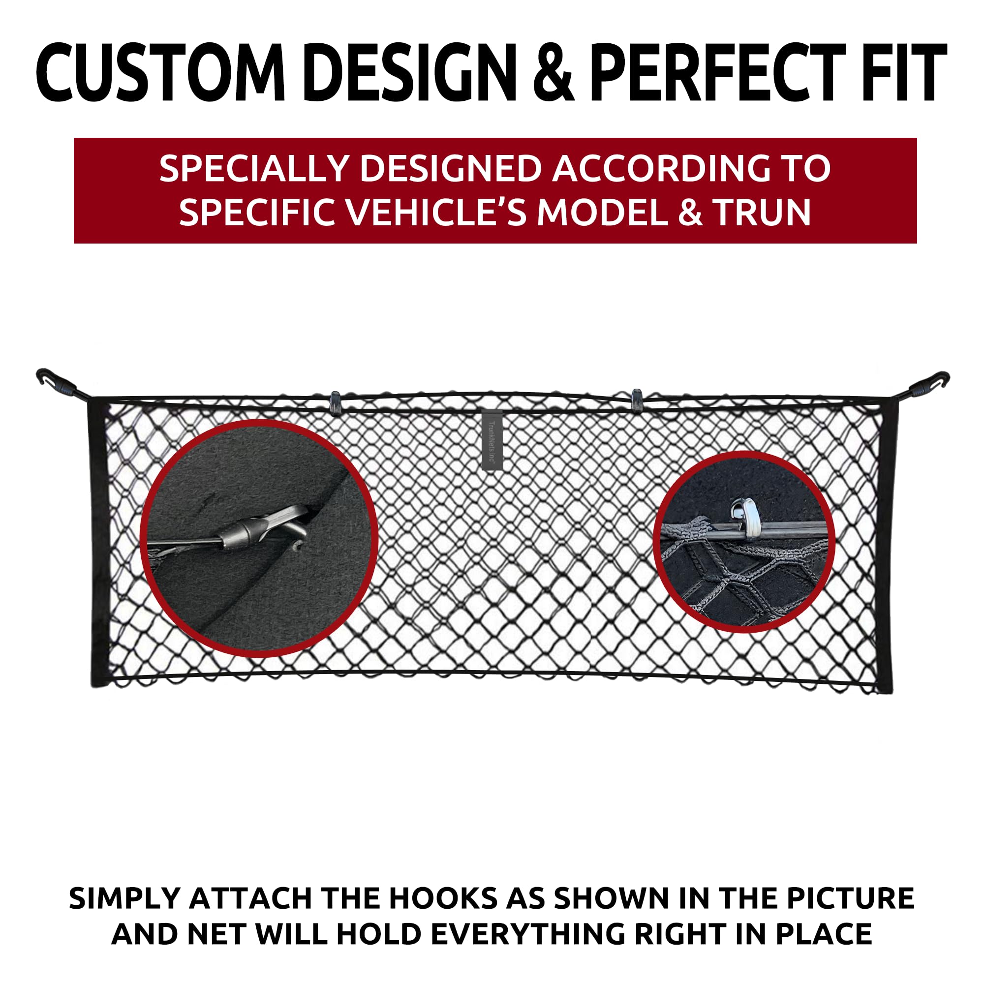 2022-2025 Honda Civic Rear Seat Elastic Trunk Cargo Net - Premium Envelope Style Storage Organizer for Hatchback Cars | Perfect for Road Trips, Grocery Hauling & Luggage Security