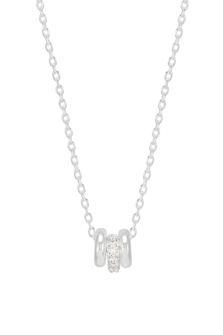 Exquisite Triple Pave Ring Necklace - 14K Gold Plated Diamond Accent Jewelry for Women - Perfect for Weddings, Anniversaries & Special Occasions