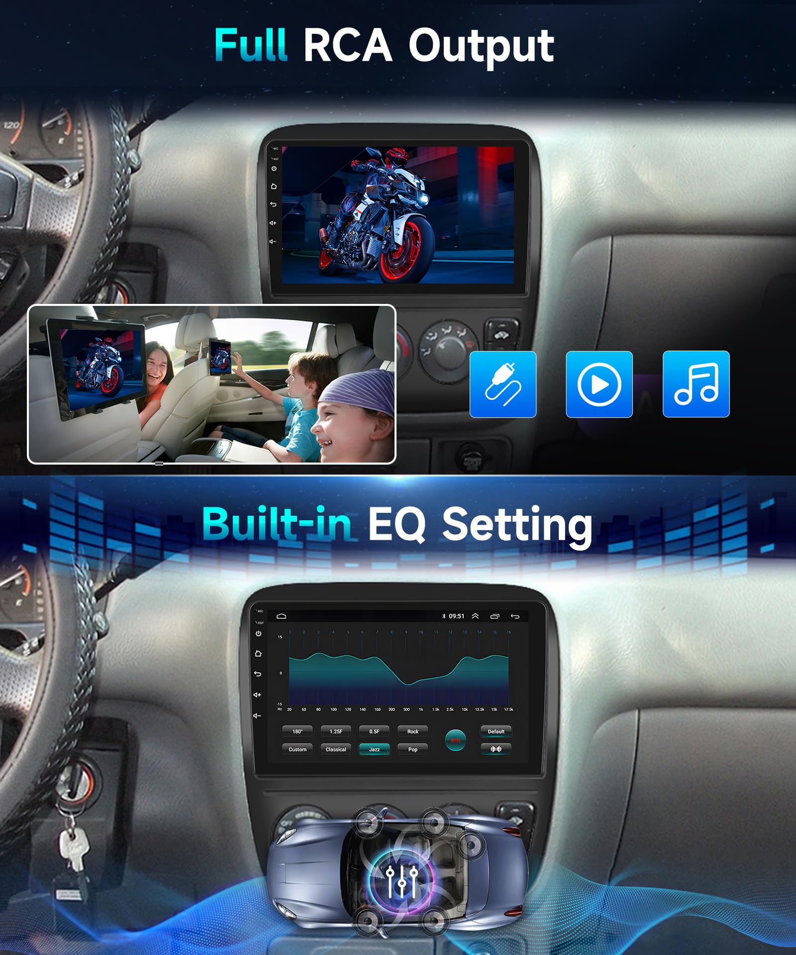Podofo HiFi 16EQ Android Car Stereo for 1997-2001 Honda CRV | 9