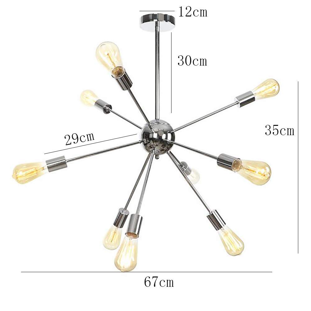 NEAFP Lrsfgap Sputnik Chandelier - 18-Light E27 Modern Hanging Light Fixture with Transparent Glass Shades, Chrome Finish for Dining Room, Living Room, Bedroom | Perfect for Home Decor, Wedding Venues & Restaurant Lighting