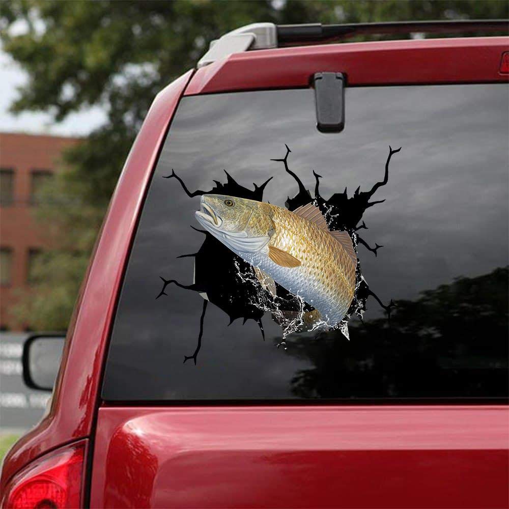 Realistic Redfish Car & Wall Decals Stickers - Pack of 2 (12