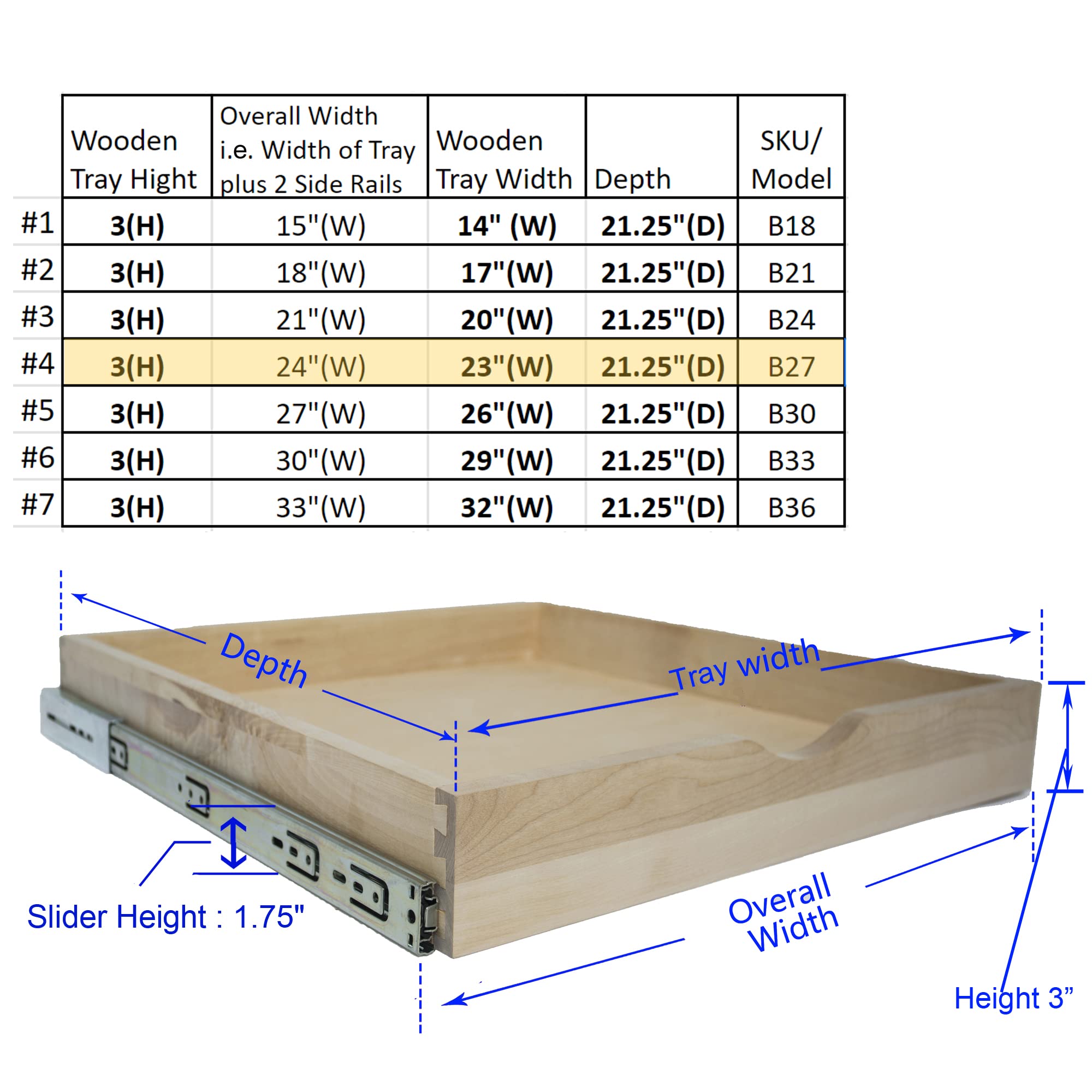 Soft-Close Pull-Out Cabinet Shelf - 24