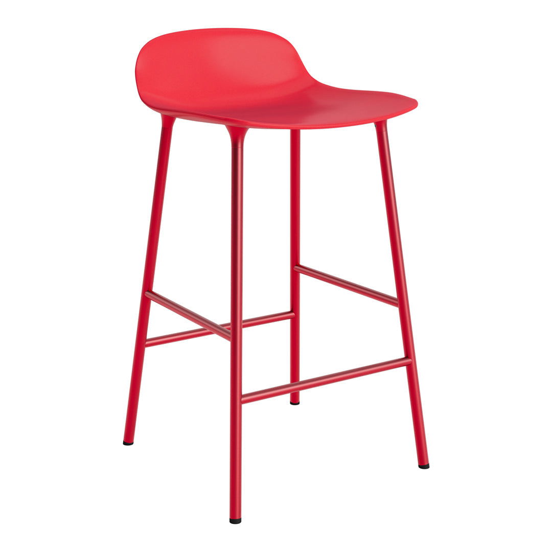 Modern Metal Leg Form Counter Stool - Bar Stool for Kitchen Island, Breakfast Nook & Home Decor - Adjustable Height Contemporary Dining Stool