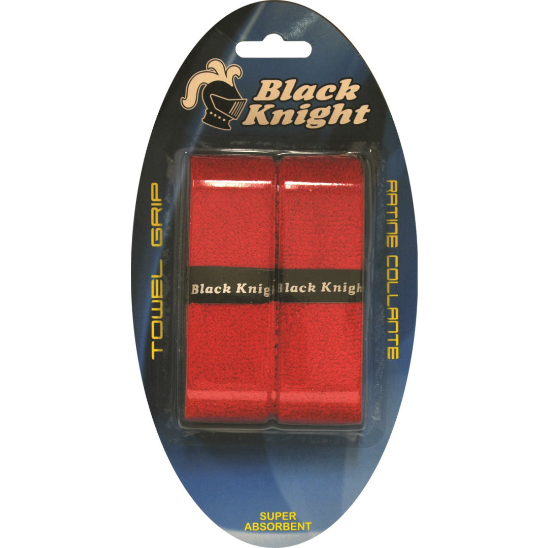 Black Knight Towel Grip 2-Pack (Red) - Non-Slip Workout Towel for Gym, Yoga & Sports - Perfect for Weightlifting, Running and Fitness Training